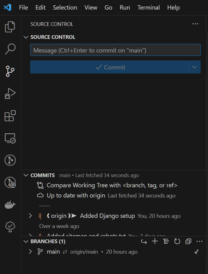 Source Control Tab in Visual Studio Code